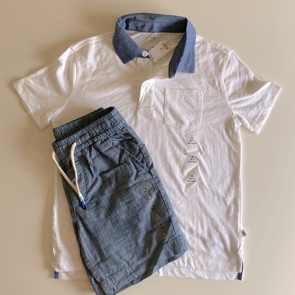 Gap Matching Collared Shirt and Shorts - Picture 1 of 5
